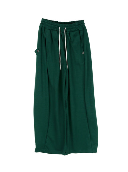 relaxed-fit-wide-leg-sweatpants-cg514 / Dark green