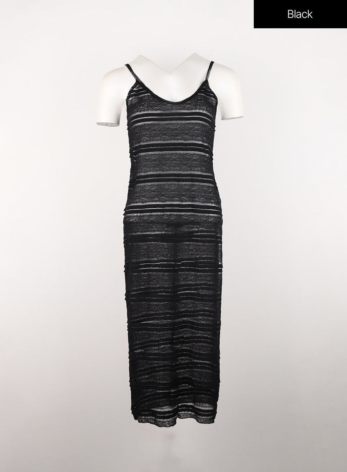 lace-camisole-maxi-dress-in301 / Black