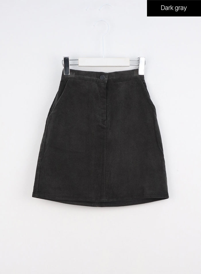 corduroy-mini-skirt-io317 / Dark gray