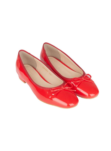 ribbon-gloss-ballet-flats-cy515 / Red