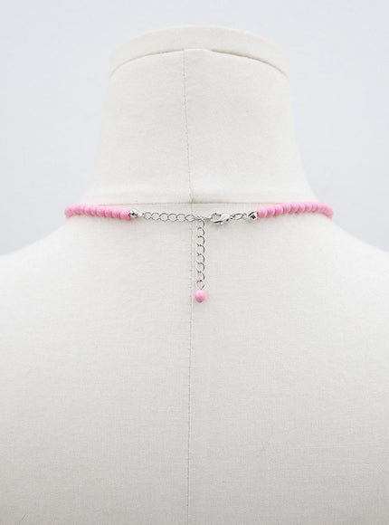 Pinky Beads Necklace BM304