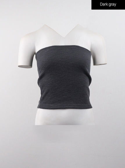 ribbed-tube-top-cj404 / Dark gray