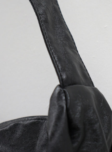 Faux Leather Half Moon Cross Body Bag OF310