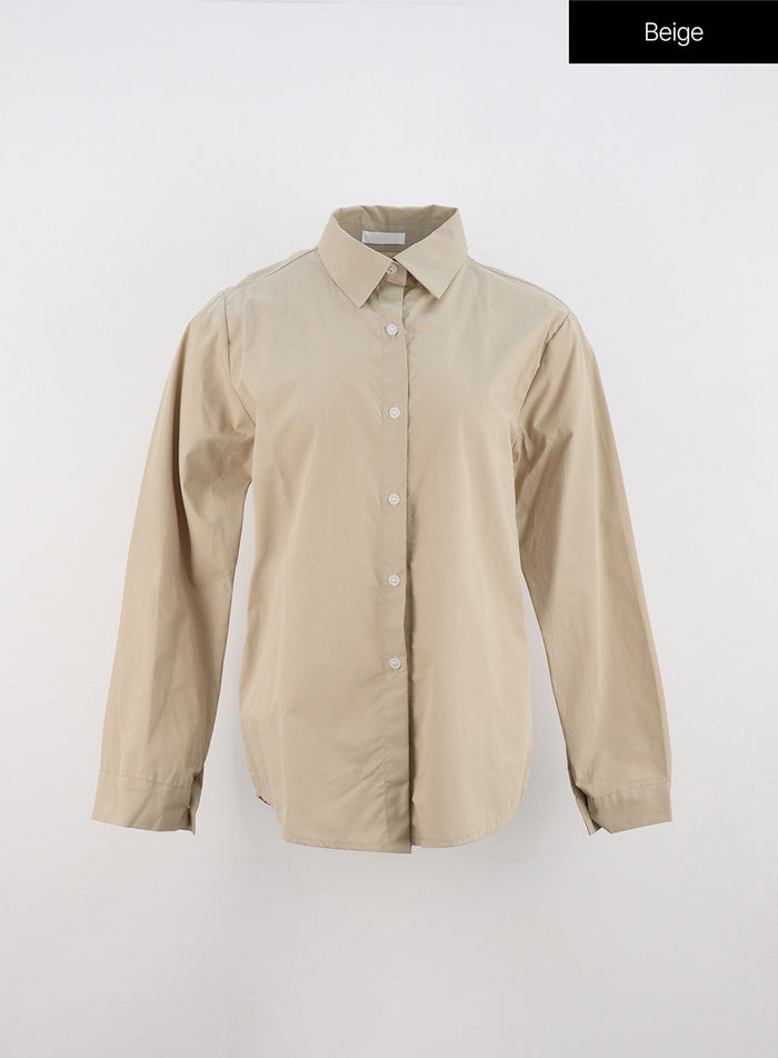 standard-fit-collared-shirt-in323 / Beige