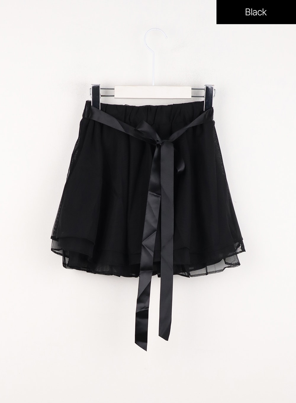 chiffon-mini-skirt-in301 / Black