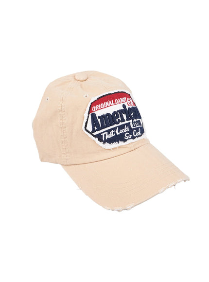 distressed-patch-cap-cn401 / Beige