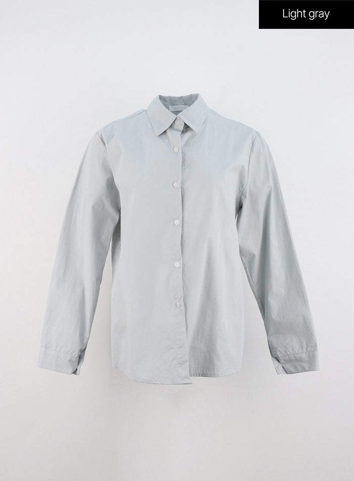 standard-fit-collared-shirt-in323 / Light gray