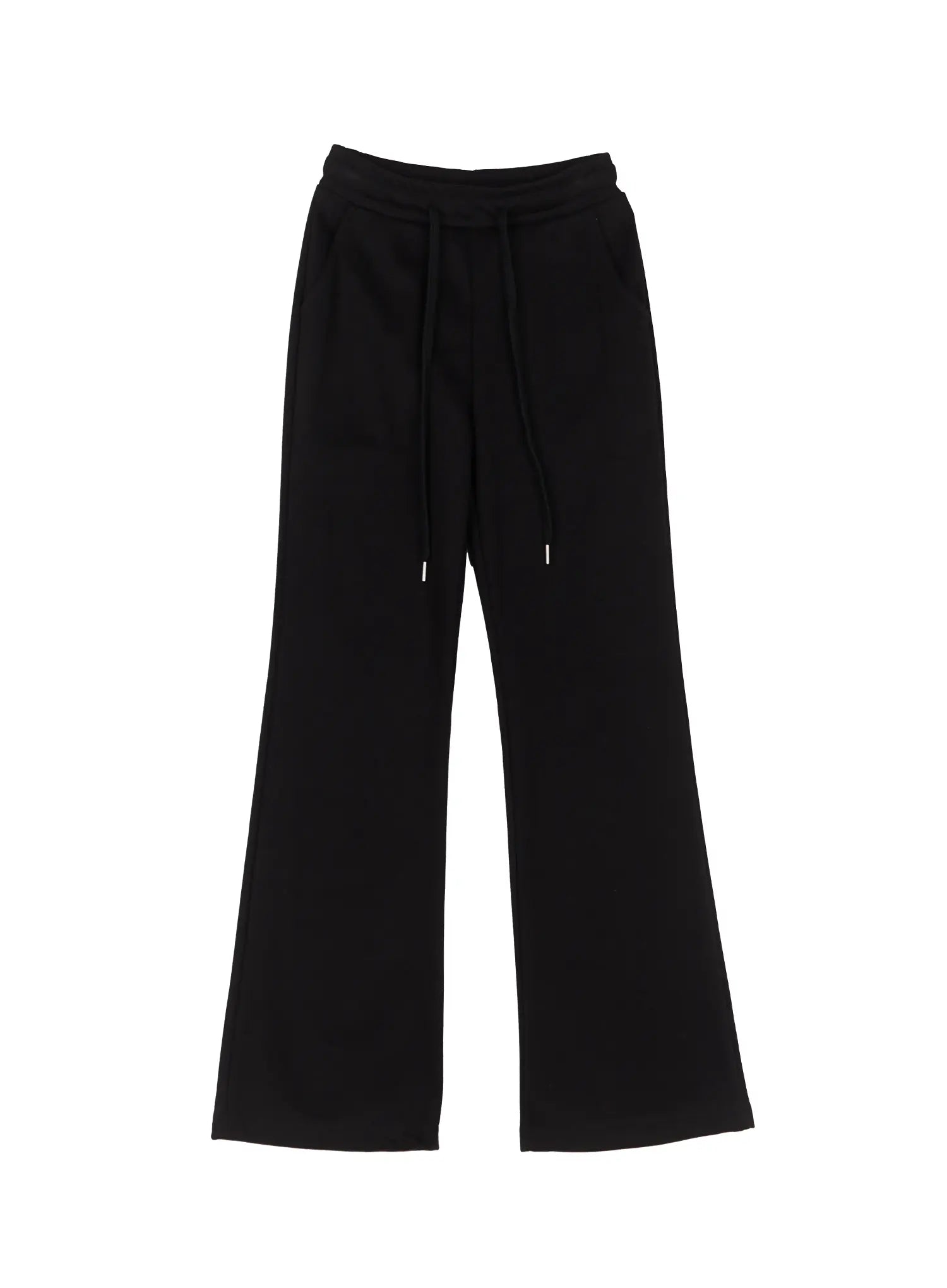 embroidered-flare-track-pants-cl525 / Black
