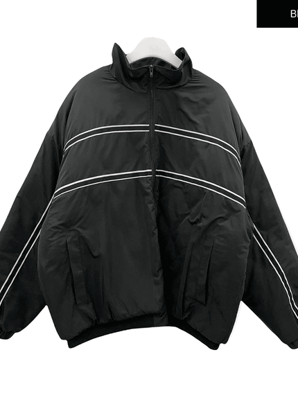Puffer Jacket with Line Detail
