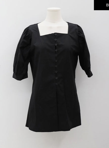 Square Neck Short Sleeve Blouse CY27