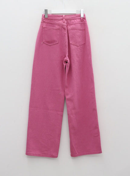 Pink Color Wide Leg Cotton Pants CM18