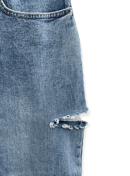 Torn Wide Leg Jeans C1002