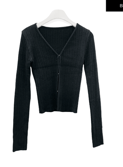 Cropped Cardigan with Front Hook F3