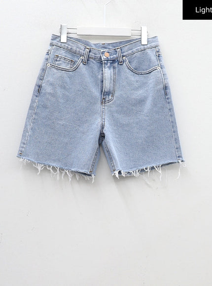 Raw Hem Long Denim Shorts CA29