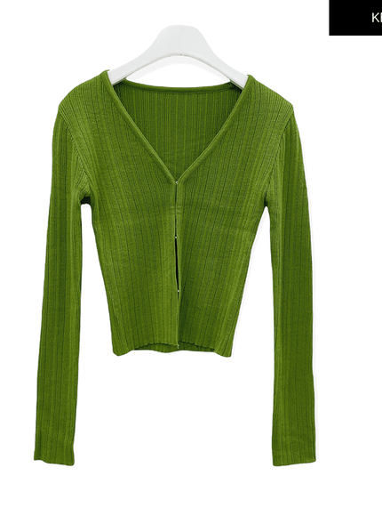 Cropped Cardigan with Front Hook F3