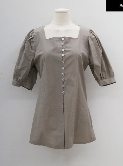 Square Neck Short Sleeve Blouse CY27