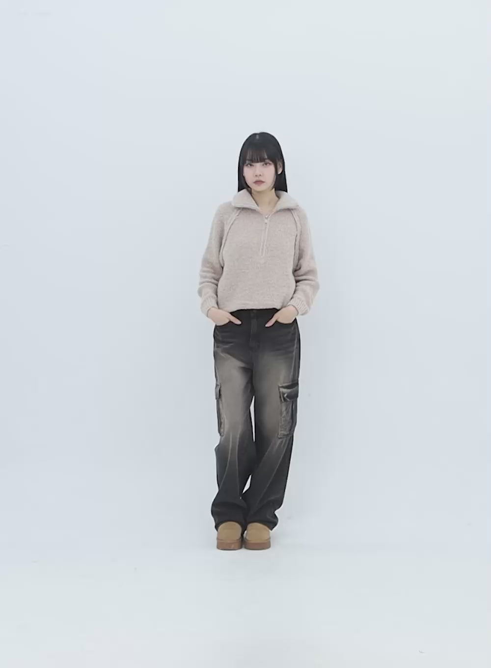 Cargo Wide Leg Jeans IN314