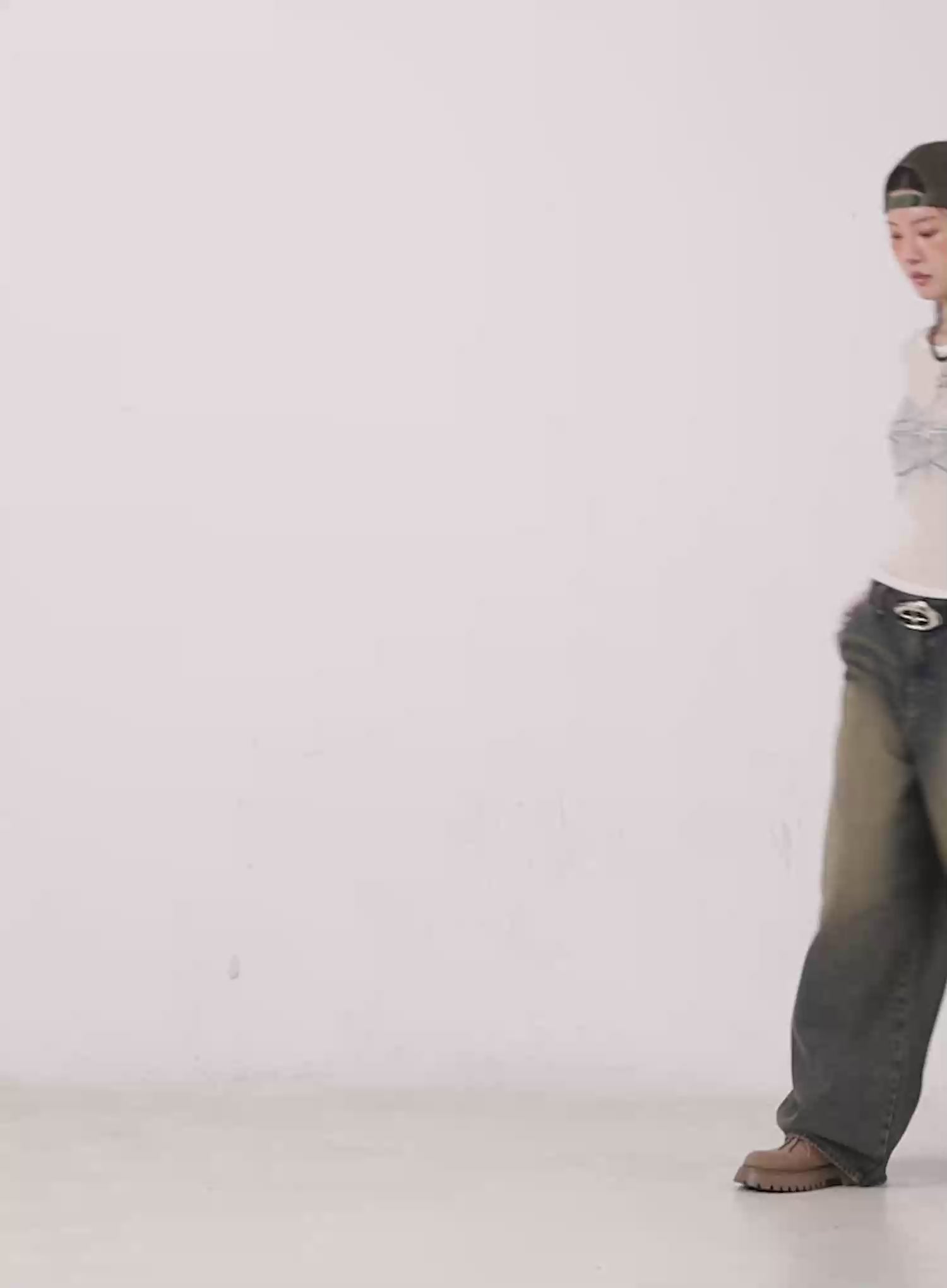 Minju Vintage Washed Baggy Jeans IS508