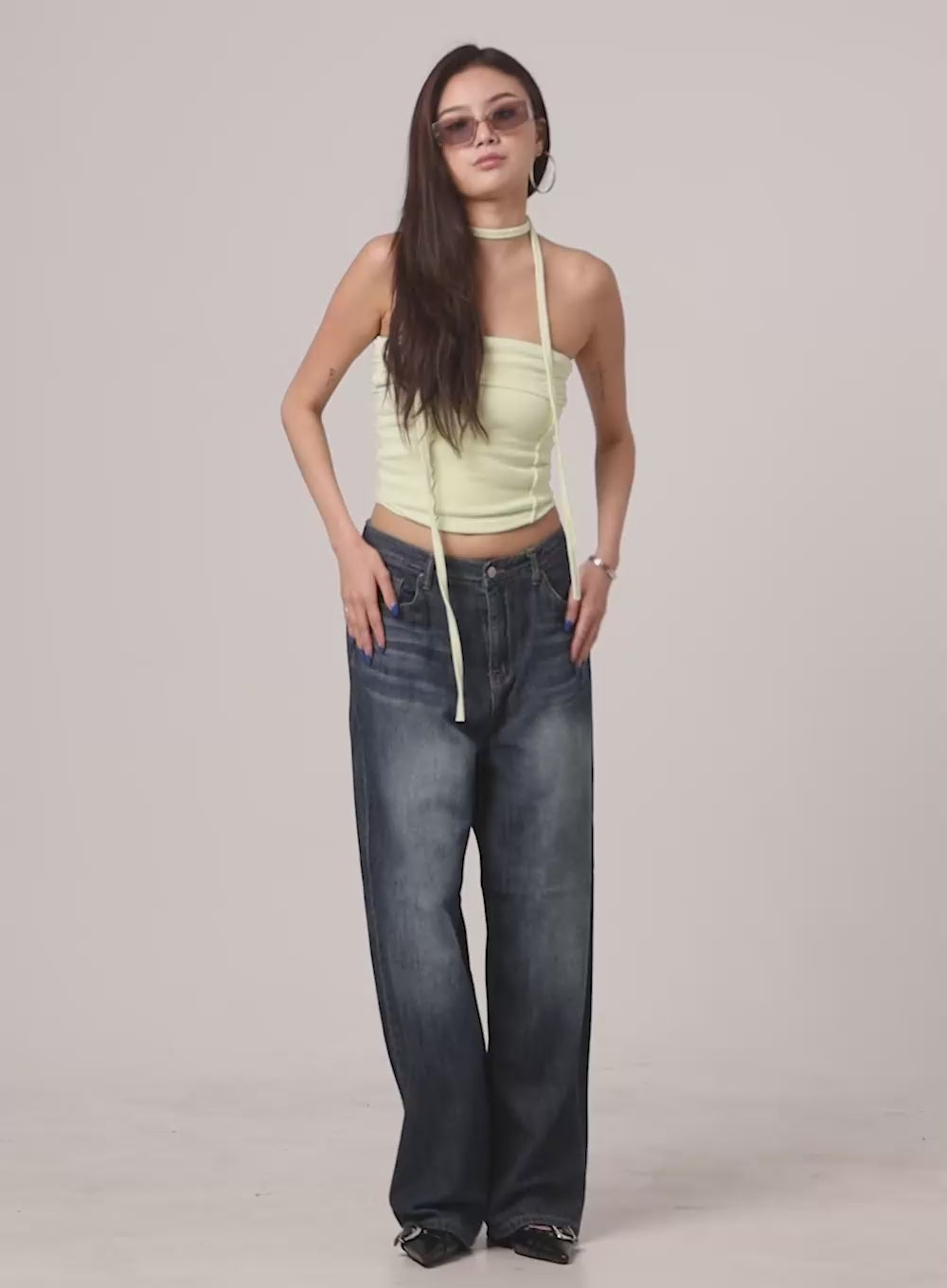 Low Rise Wide Fit Baggy Jeans CY431