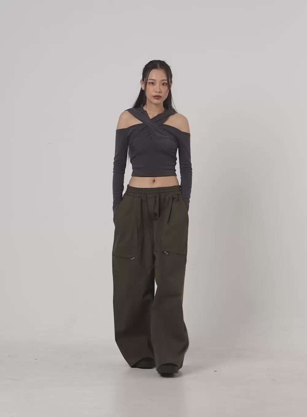 Twist Hooded Long-Sleeve Top CO424