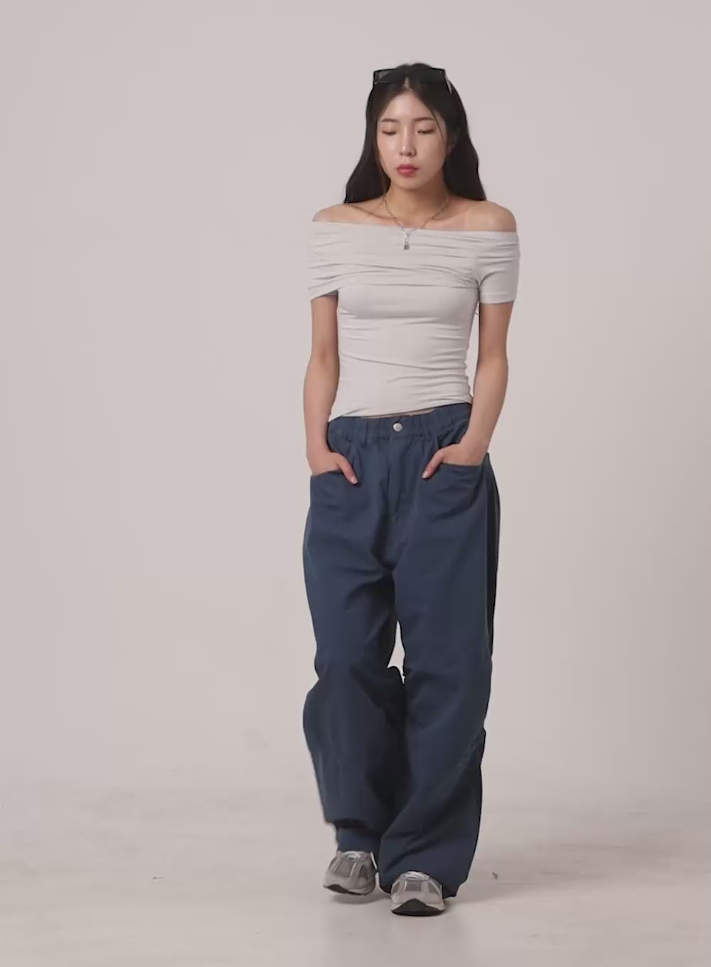 Shirred Baggy Pants CY416