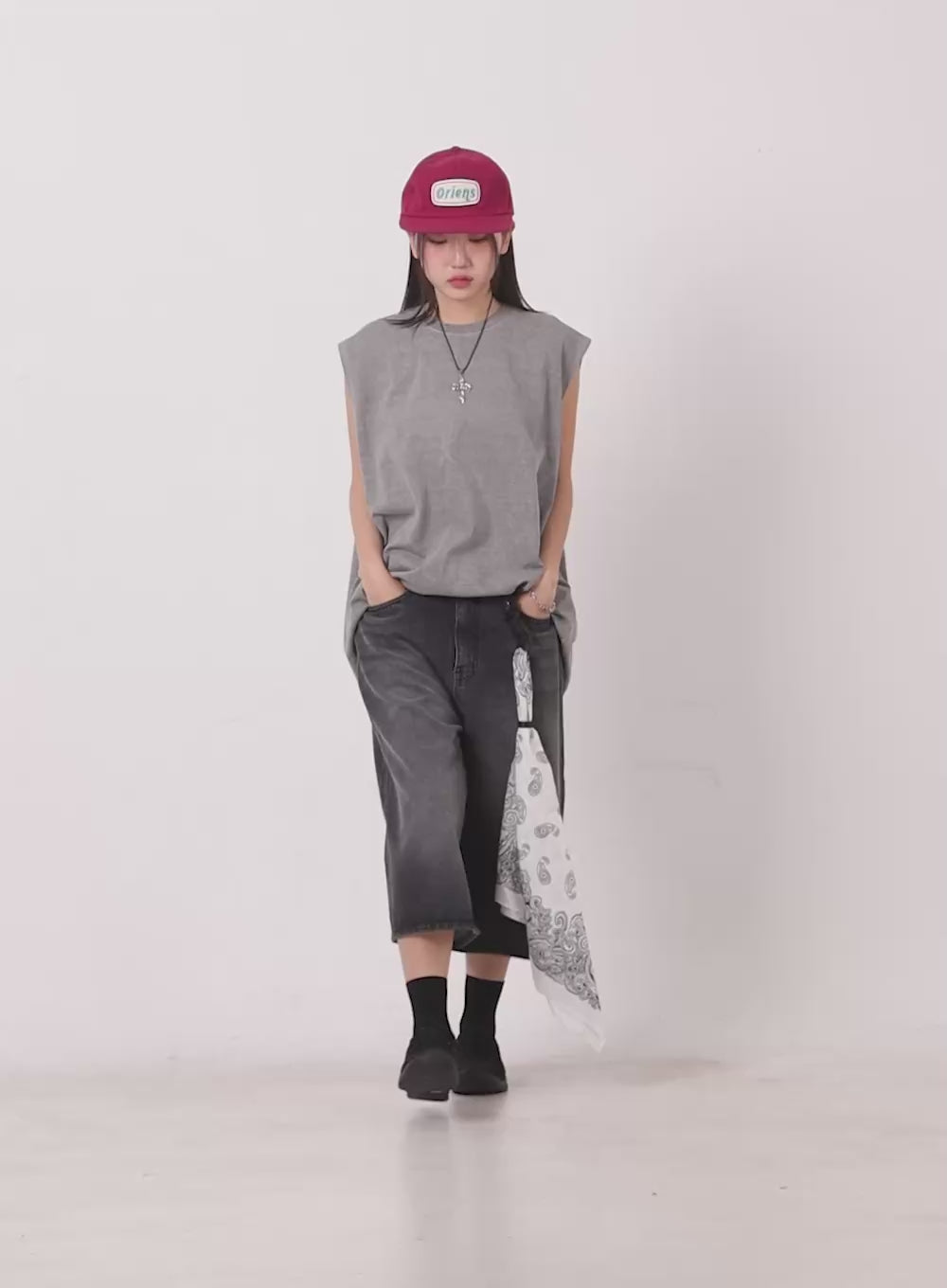 Washed Wide-Leg Jorts IU509