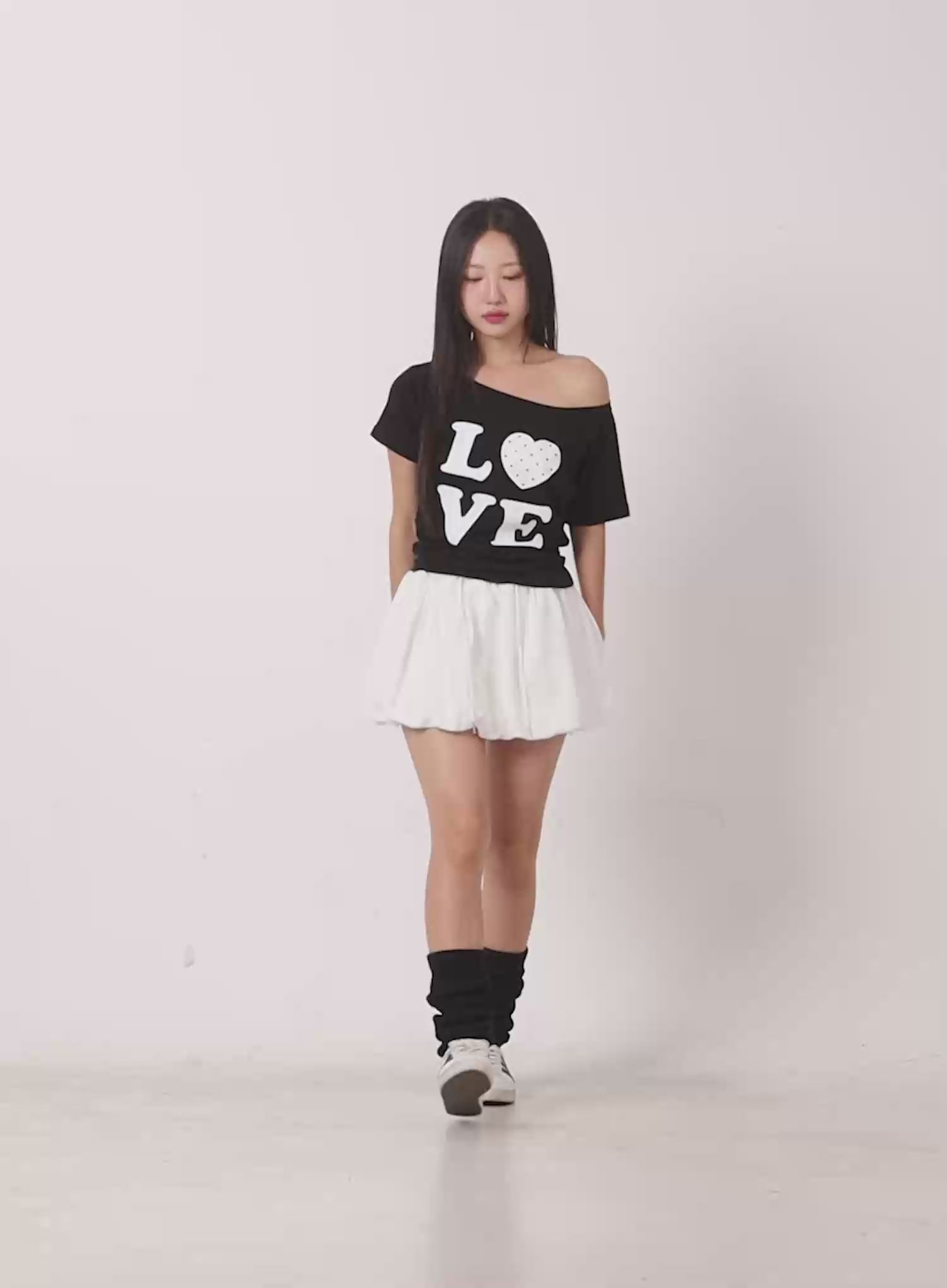 Love One-Shoulder Graphic Tee CU526