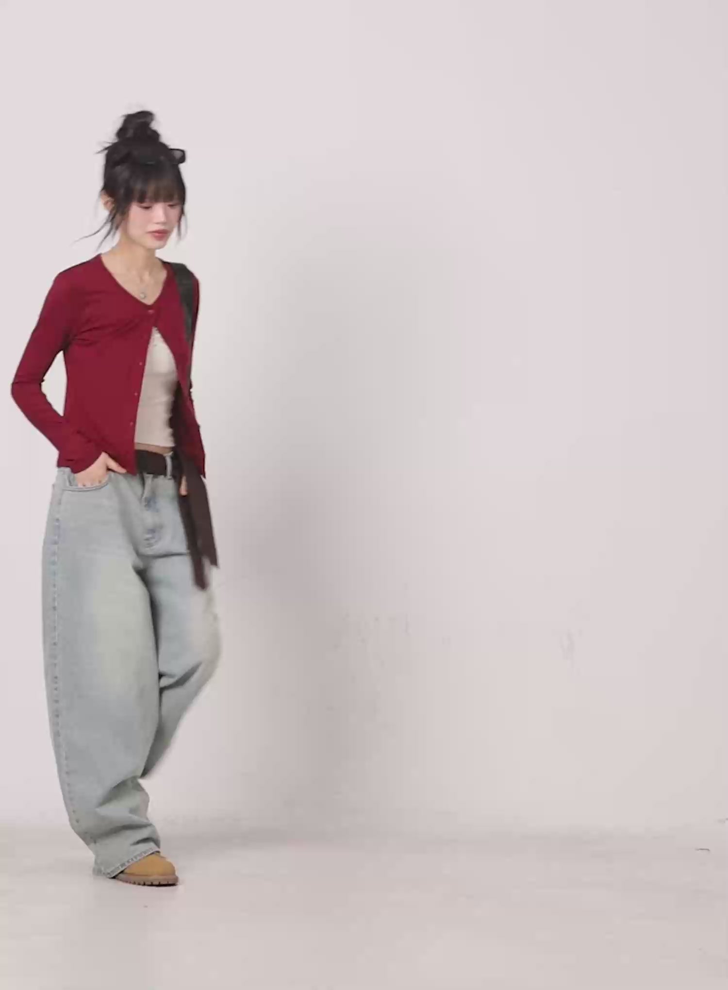 Lilly Light Wash Baggy Jeans CG519