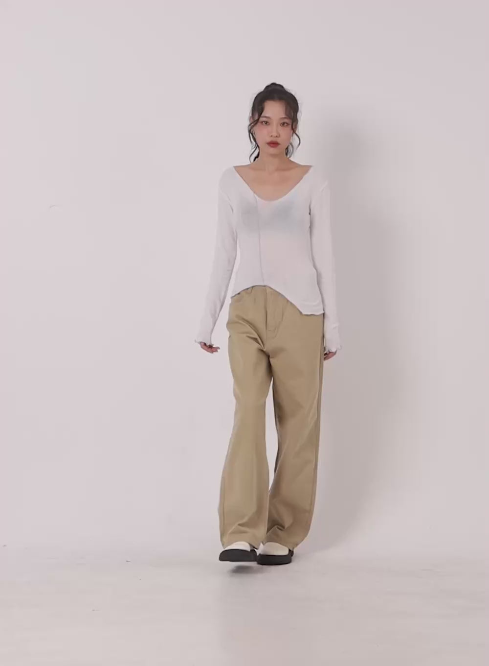 Asymmetric Slim-Fit Blouse CN421
