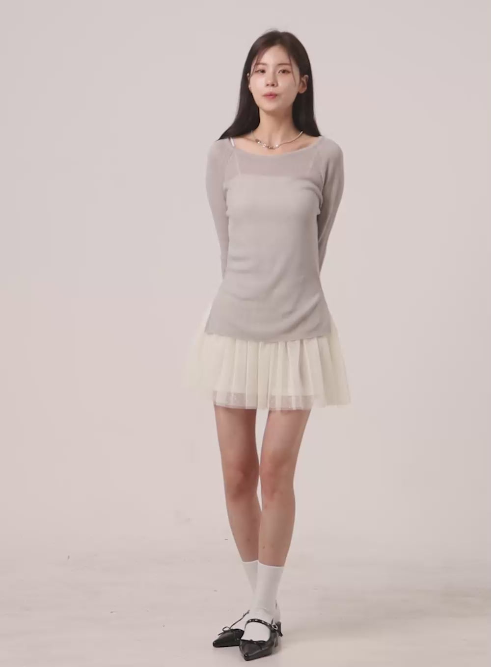 Solid Knitted Long Sleeve Top OY409
