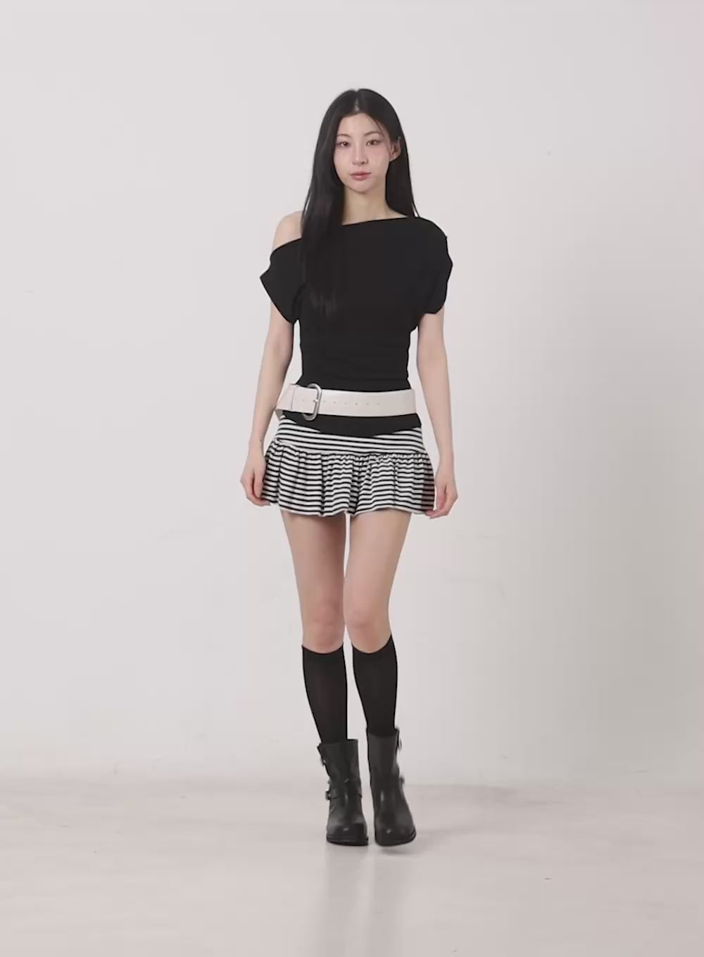 Shirred One-Shoulder Top IY529