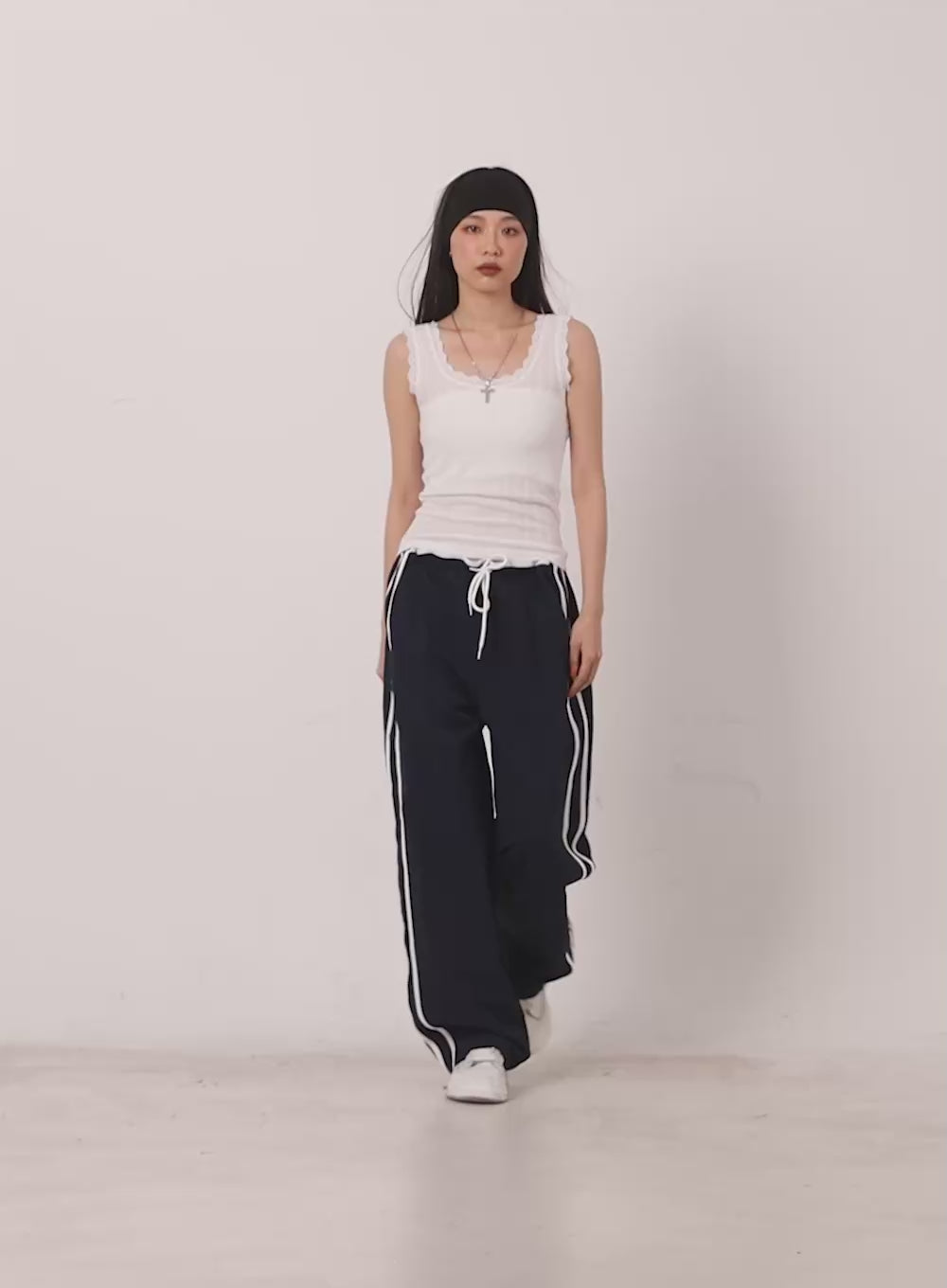 Striped Nylon Track Pants IA507