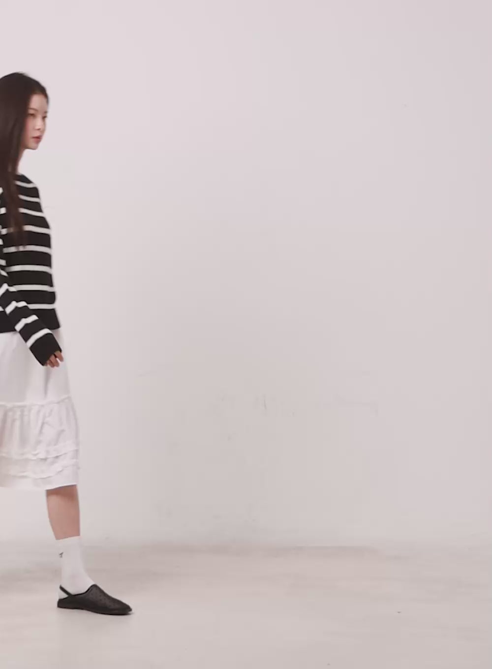 Stripe Boat-Neck Knit Sweater IY509