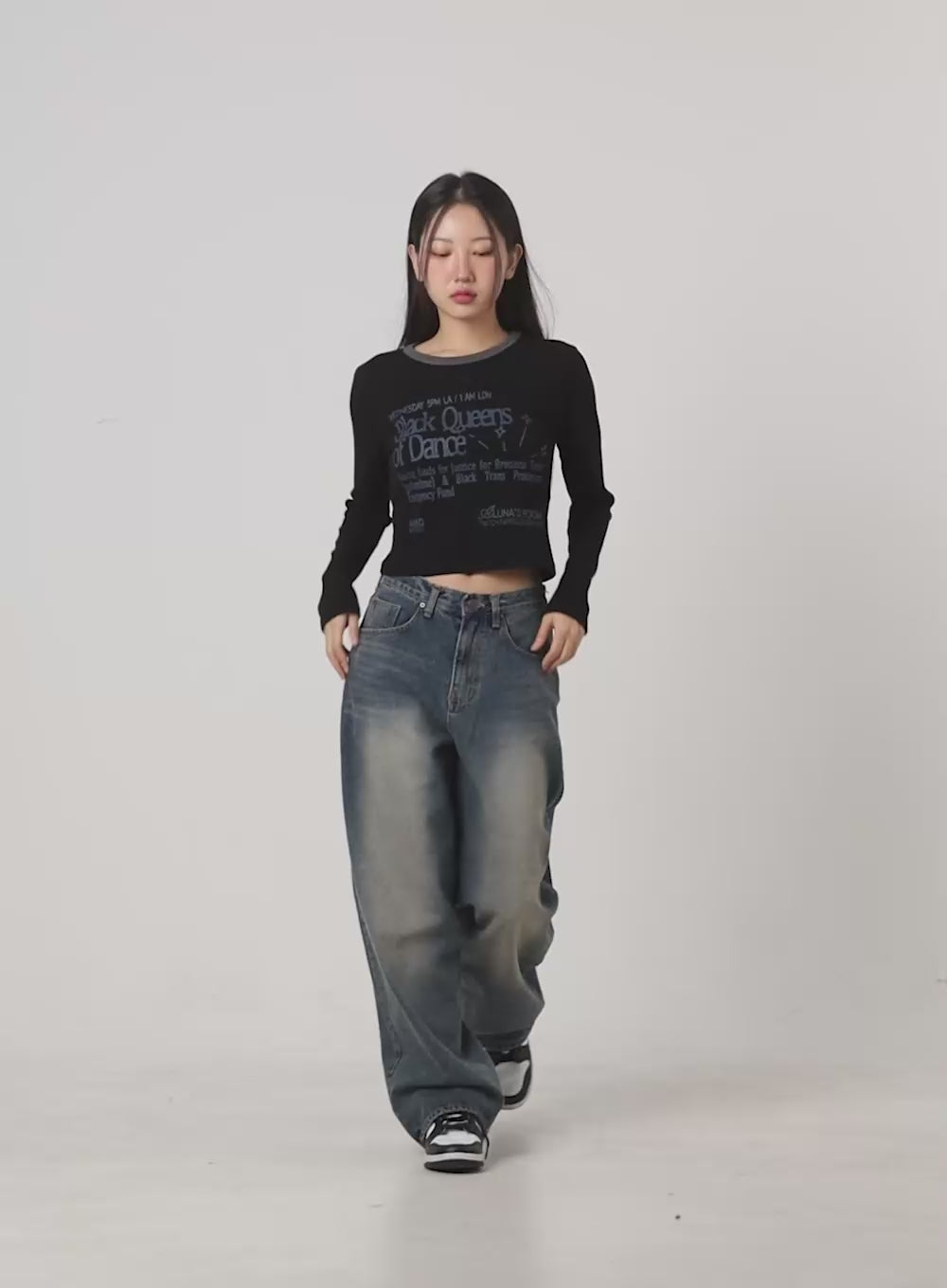 WIlla Casual Wash Baggy Jeans CS406