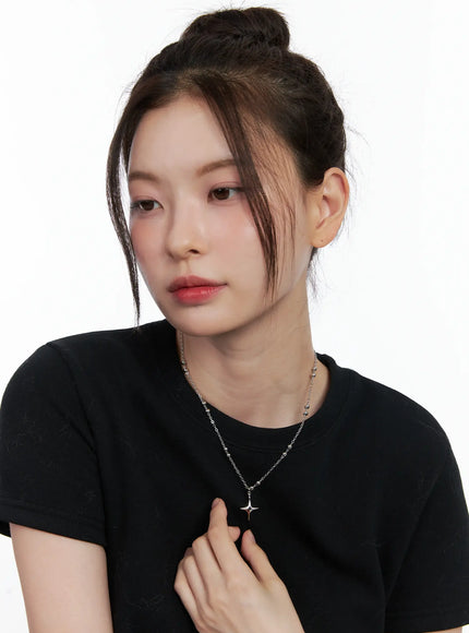 Beaded Star Charm Necklace IN514