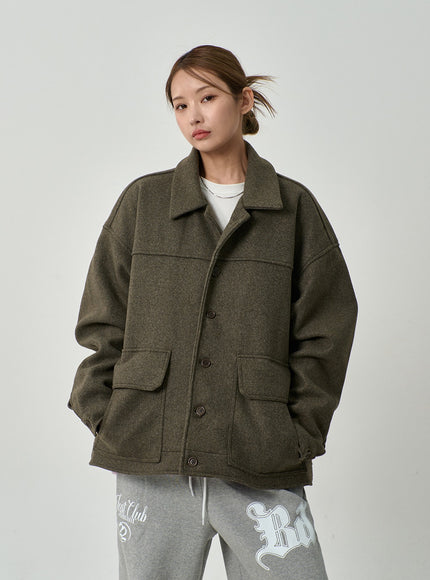 Oversize Button Jacket CD14