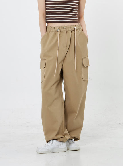 String Wide Cargo Pants OO17