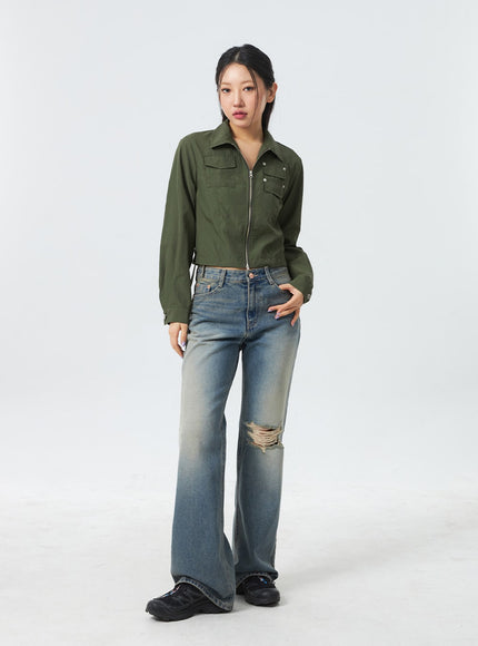 Cropped Zip-Up Jacket CM329