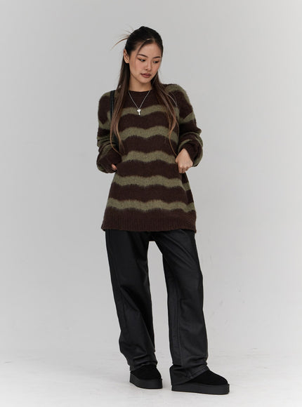Faux Leather Straight Leg Pants Unisex CN23