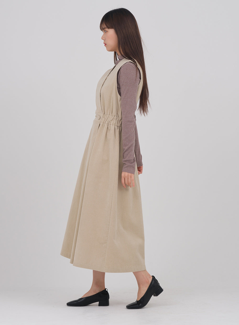 Corduroy Maxi Sleeveless Dress #1217o202