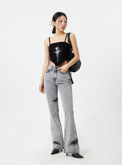 Grey Bootcut Jeans CM324