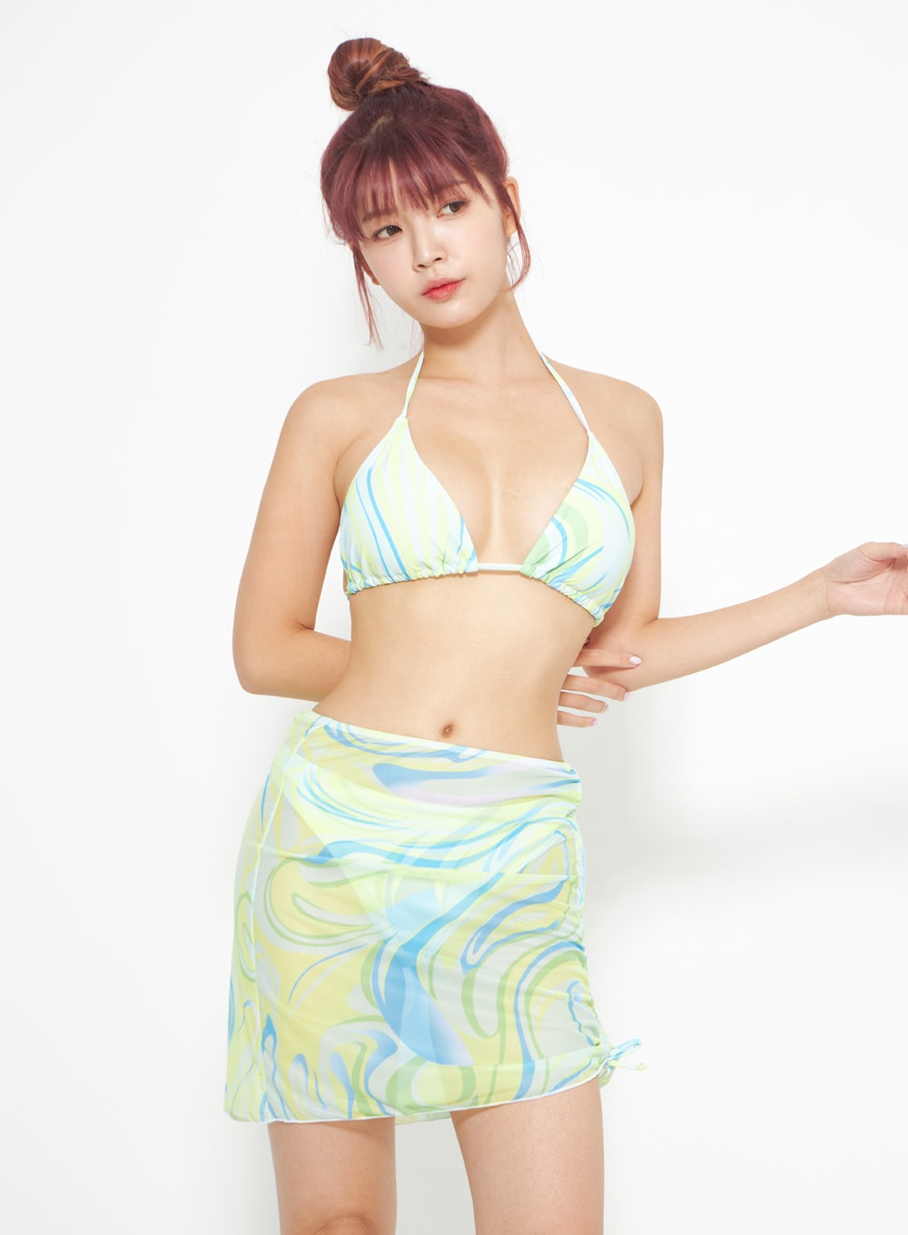 Tie Dye Bikini And Sarong Set IA313