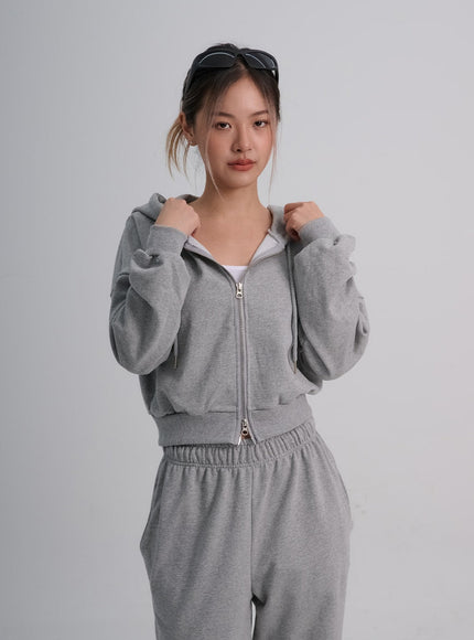 Lewkin Soft Basic Two Way Hoodie Zip Up C1210