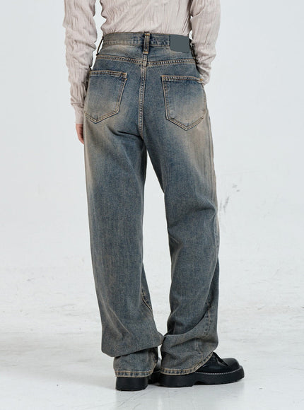 Vintage Washing Wide Pants Unisex CO11