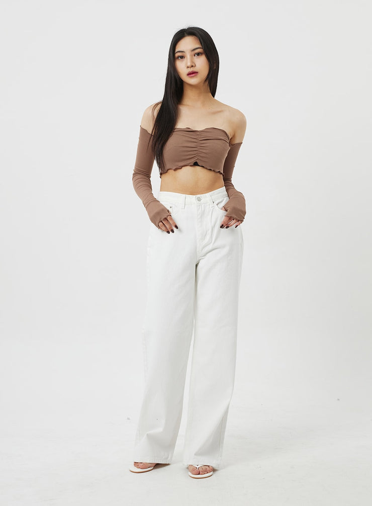 High Waist White Pants BF323