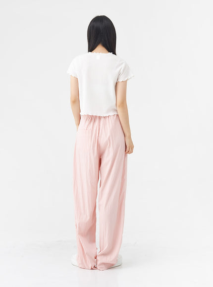 Frill Wrinkle Cropped T-Shirt OG05