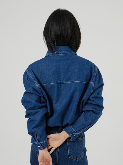 Stitch Detail Denim Shirt OF310