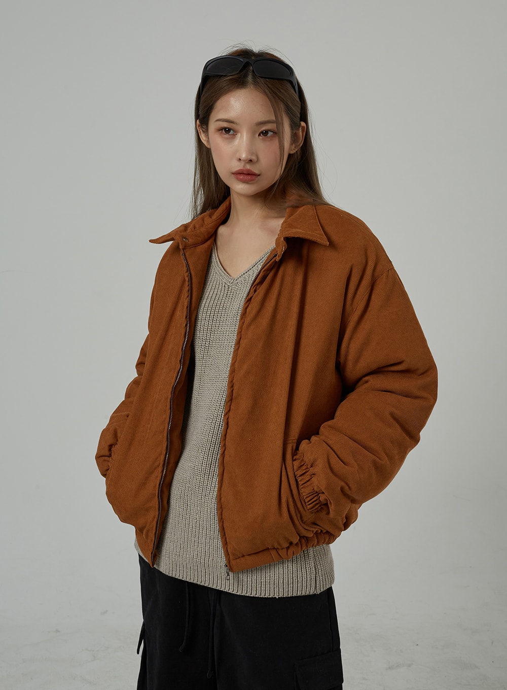 Corduroy puffer 2024 jacket women's