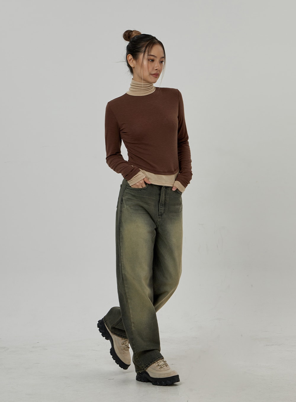 Vintage Washed Wide Work Trousers