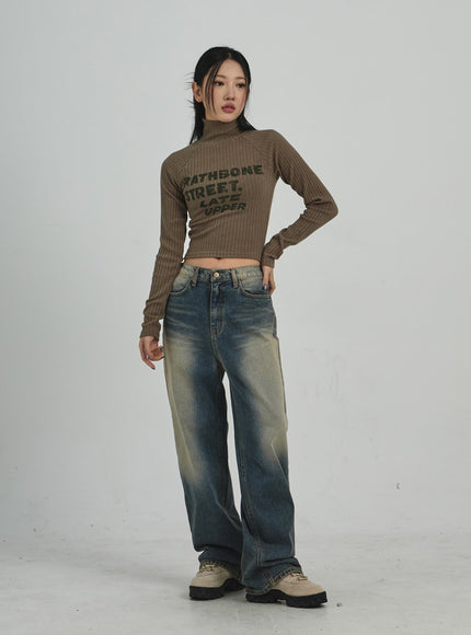 Vintage Washing Wide Jeans CD09